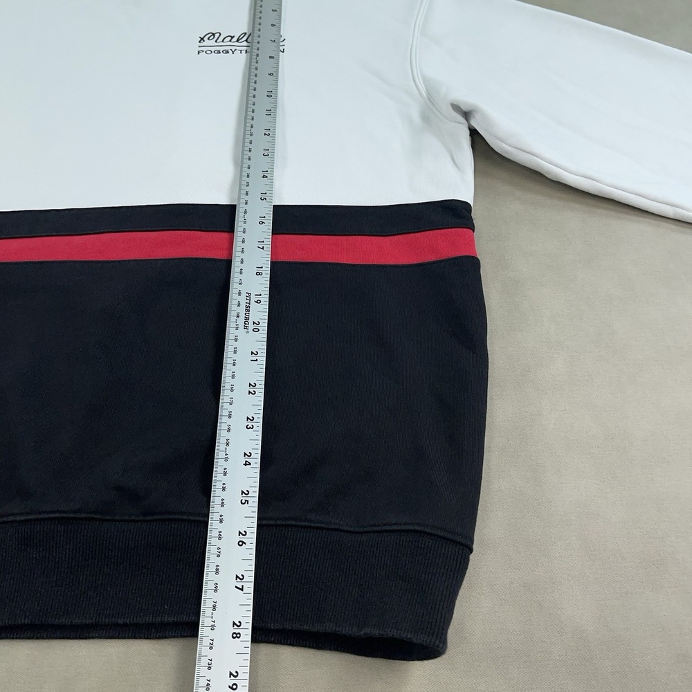 Malbon x Poggytheman Sweatshirt Mens Large White Black Golf Embroidered Crewneck - Picture 9 of 12